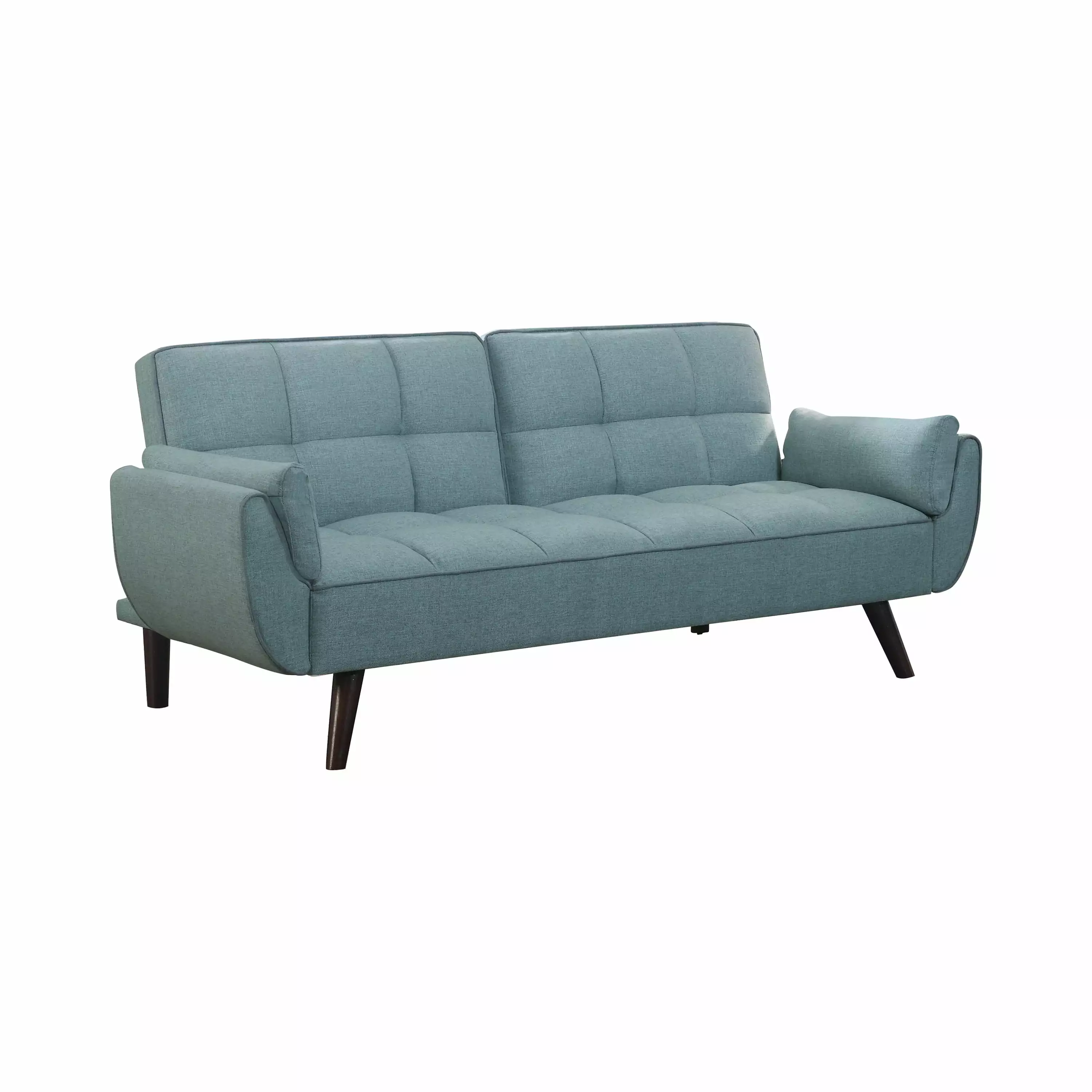 Caufield Biscuit-tufted Sofa Bed Turquoise Blue - Convertible Sleeper Sofa Tufted Upholstery Coaster Company