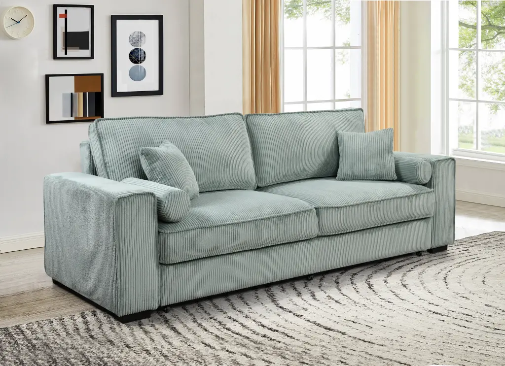 91 Inch Large Sofa Bed Storage Modern 3 Seater Couch Furniture happy home