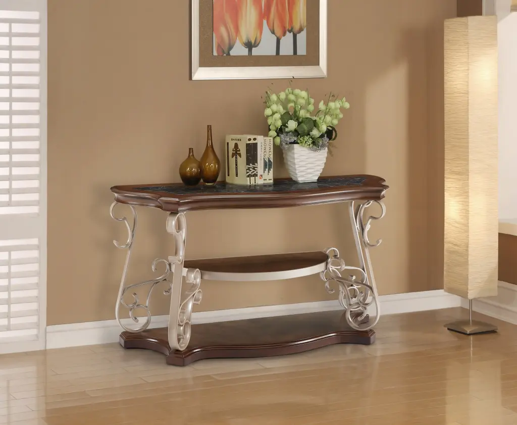 Sofa Table Marble Paper Top Mdf Birch Middle Shelfpowder Coat F ching hing-furniture