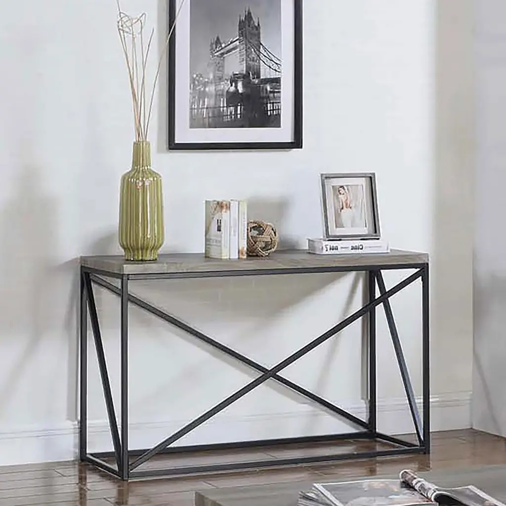 Sonoma Grey And Black Rectangular Sofa Table Grey Primary Living Space furniture max