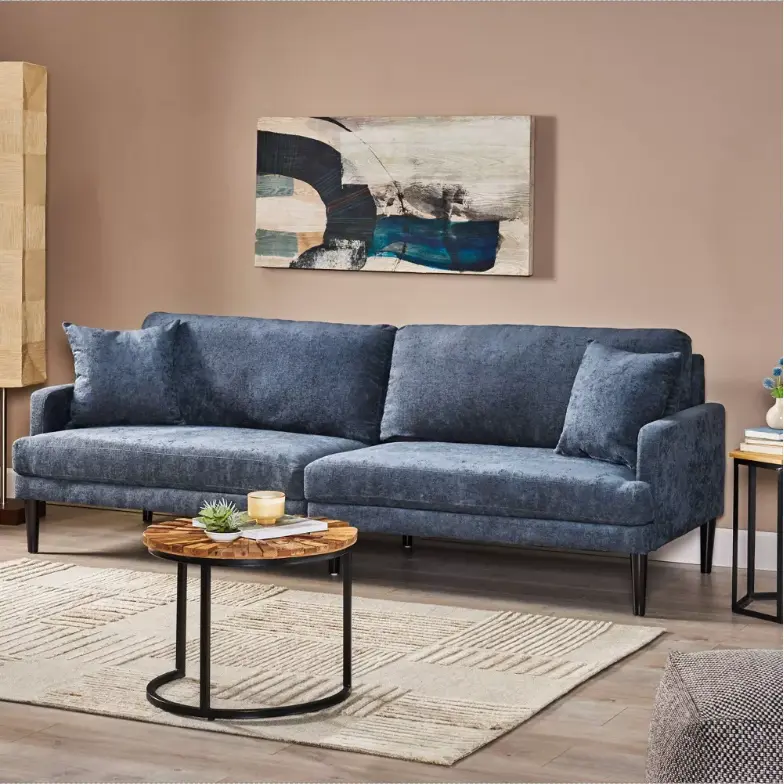 3 Seater Sofa Charcoal Fabric Comfortable Living Room Couch nh-inmax