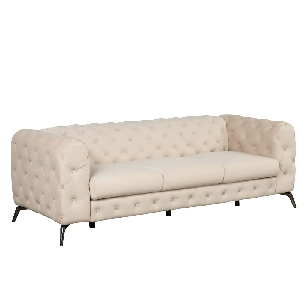85.5 Inch Velvet Upholstered Sofa Robust Metal Legs Modern Sofa Couch oris fur.