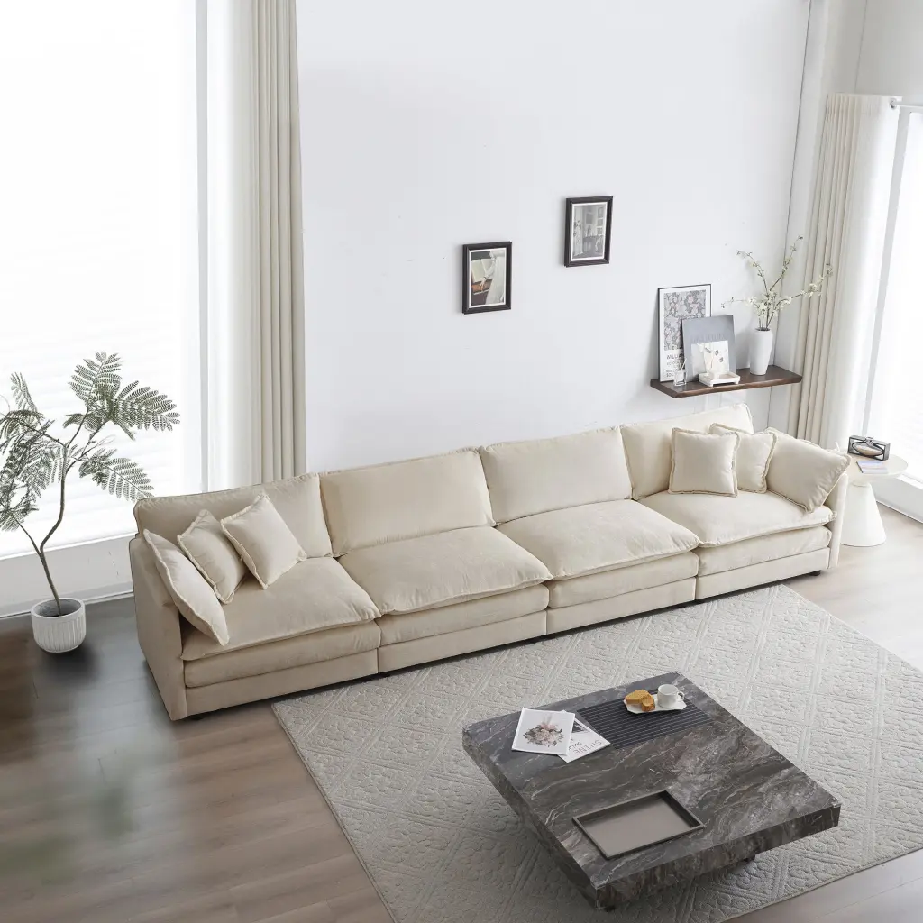 Free Combination Modular Sofa 4 Seater Comfy Chenille Fabric ui furniture