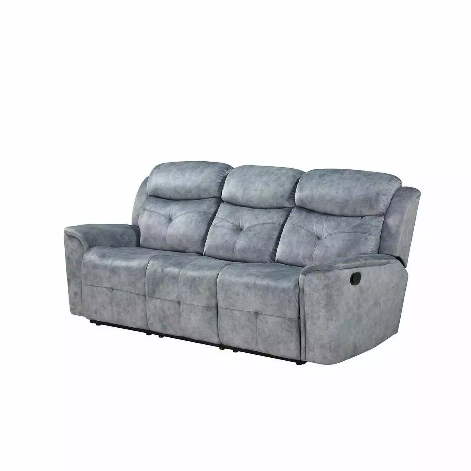 Bowery Hill Motion Tufted Sofa Silver Gray Living Room