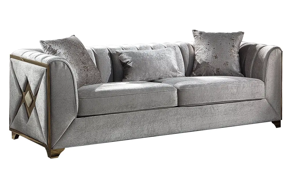Velencia Modern Style Cream Fabric Sofa Primary Living Space Contemporary Couch galaxy home furnishings