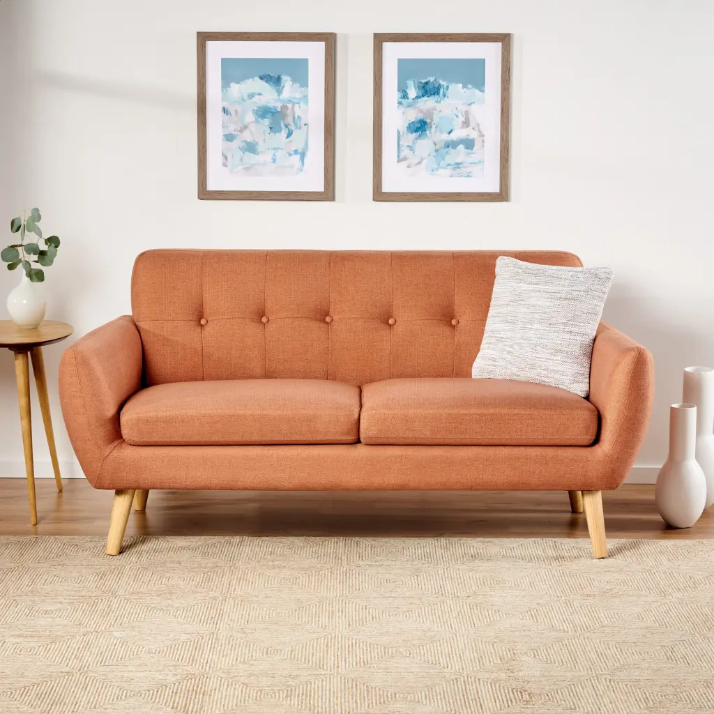 Burnt Orange Fabric Sofa Modern Living Room Couch nh-inmax