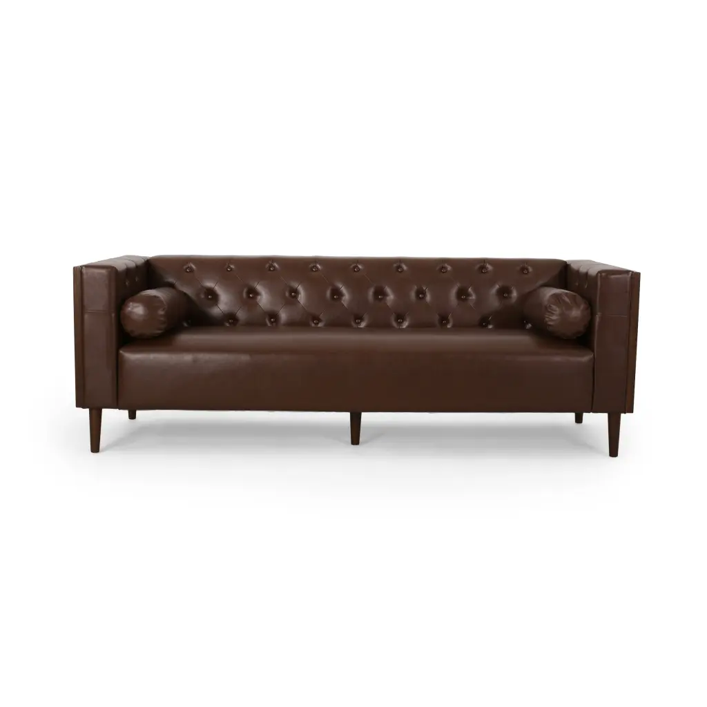 3 Seater Sofa Dark Brown Pu nh-inmax