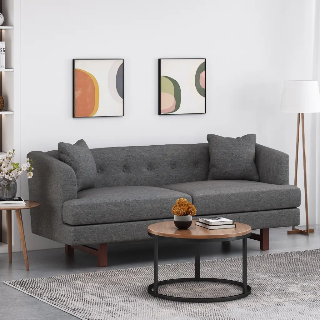 Mirod 3 Seat Comfy Sofa Wooden Legs Living Room nh-mirod