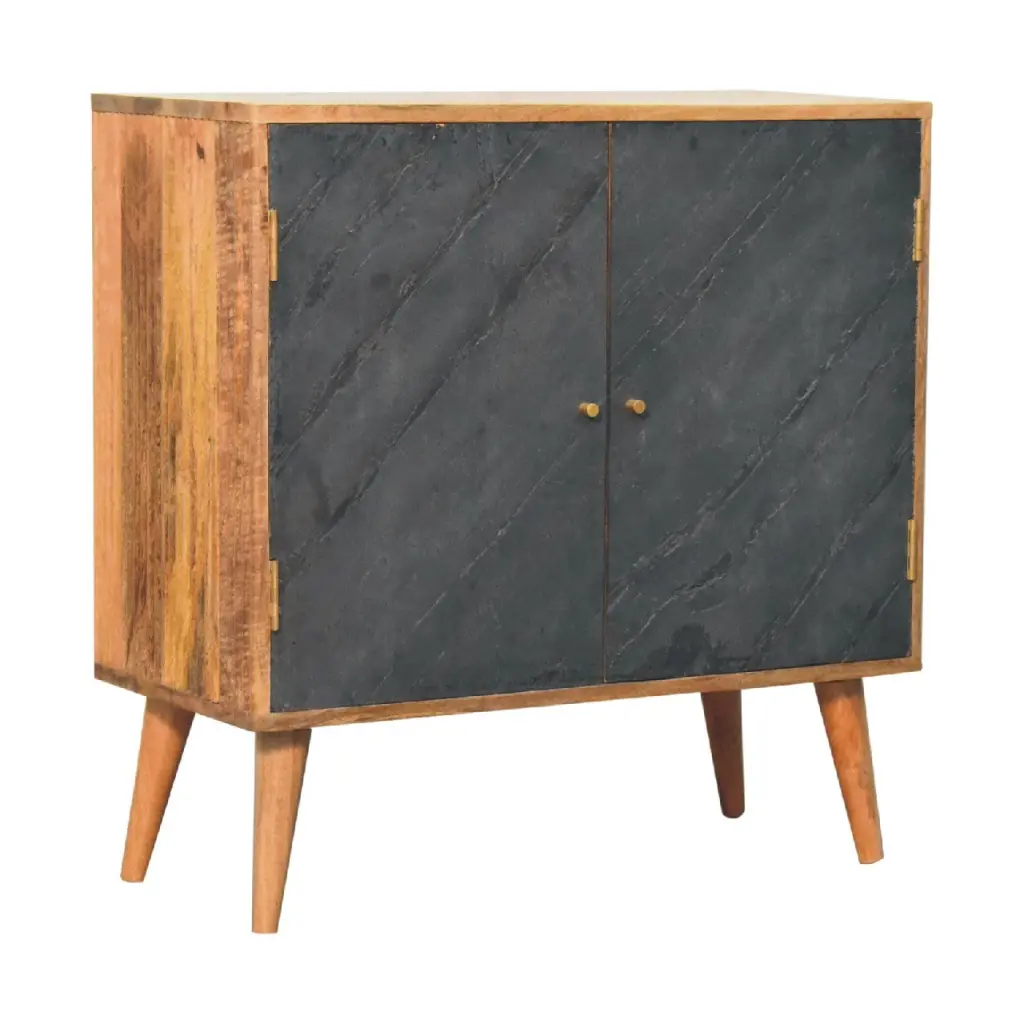 Slade Cabinet Stone Gray Solid Wood Storage Cabinet Home artisan furniture