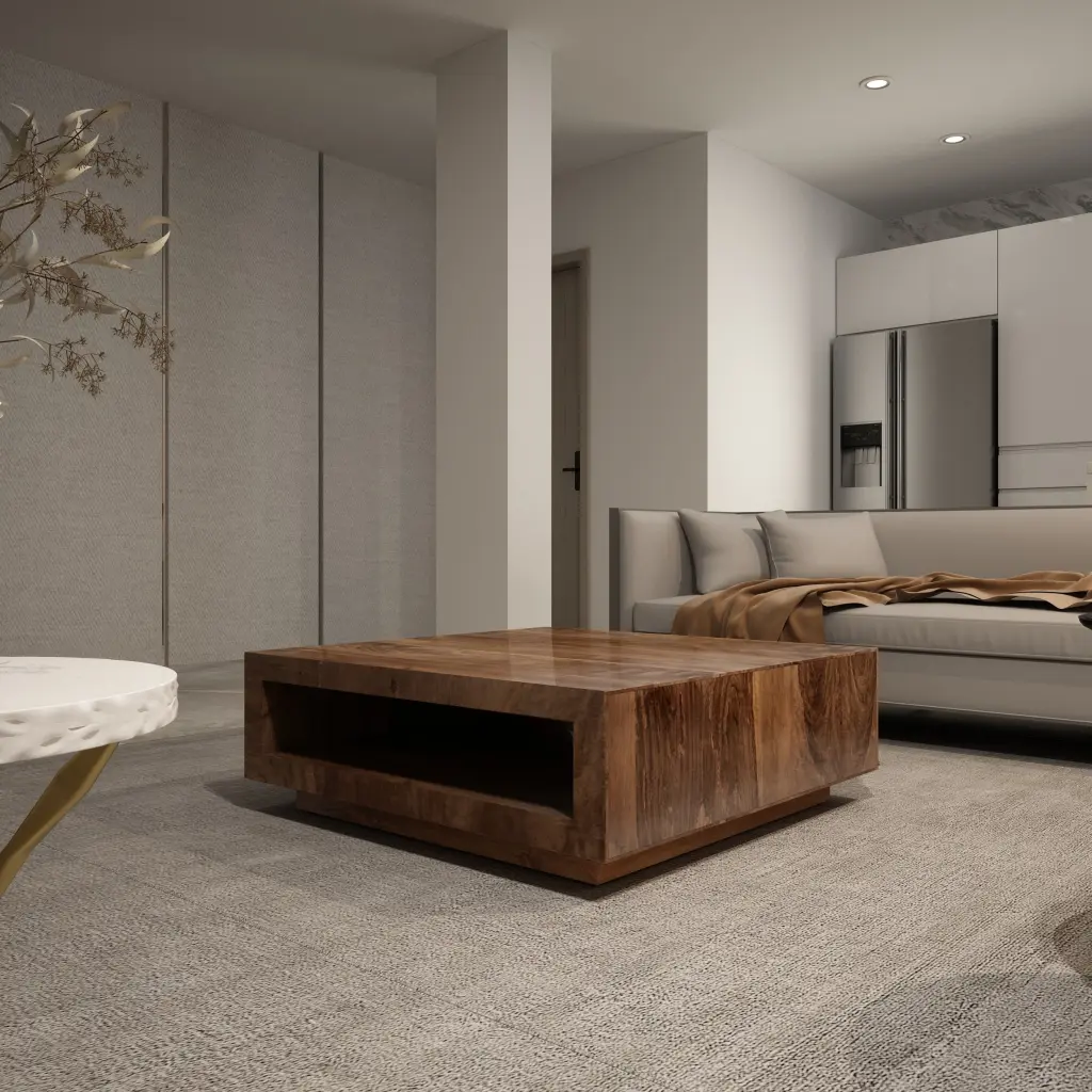 Low Profile Luxury Solid Wood Coffee Table Brown Modern Design atlantic solid wood furniture