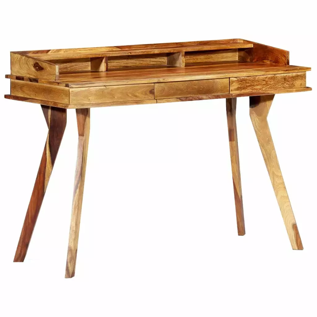 vidaXL Writing Desk 45.3x19.7x33.5 Inches Solid Sheesham Wood Home Office Table