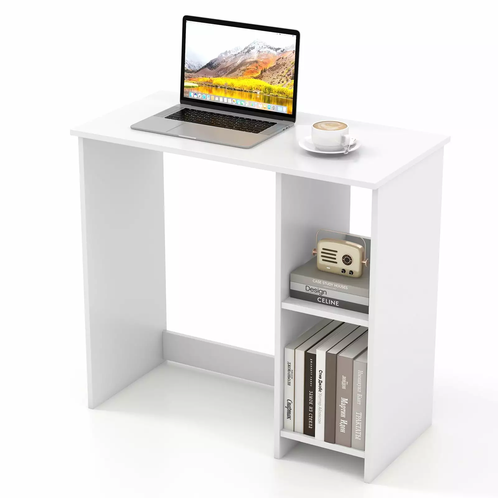 Topbuy 31.5 Inch Computer Desk Shelves Small Space Home Office Study Writing