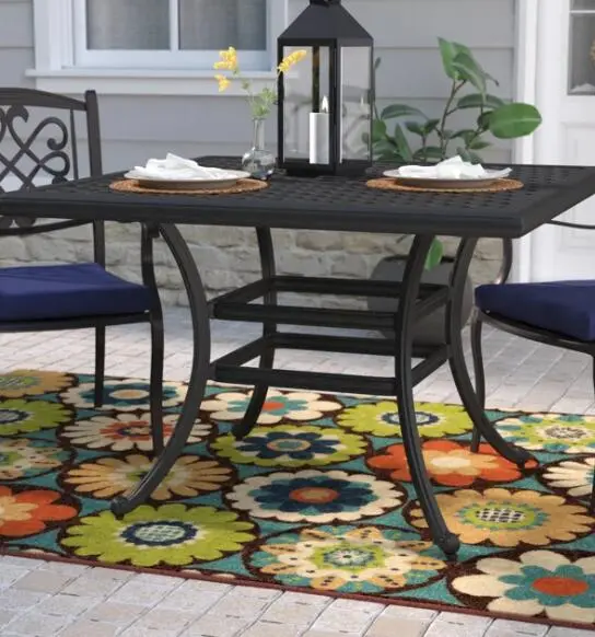 44 Inch Square Dining Table Dark Lava Bronze Antique Bronze Aluminum gathercraft
