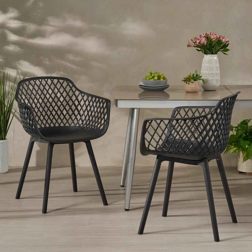 Poppy Chair Black Polypropylene Modern Stackable Chair nh-ihave