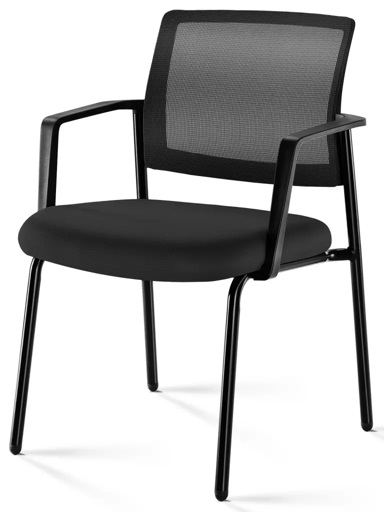 Mesh Back Stacking Arm Chair Upholstered Fabric Stacking Chairs Sturdy Conference Chairs w2201