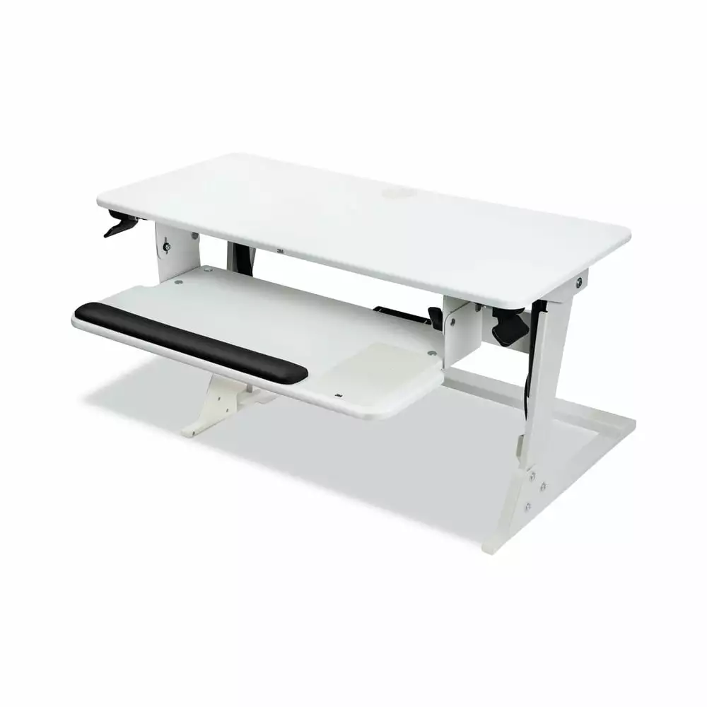 3M Precision Standing Desk White 35.4 x 23.2 x 6.2-20 - Adjustable Workstation