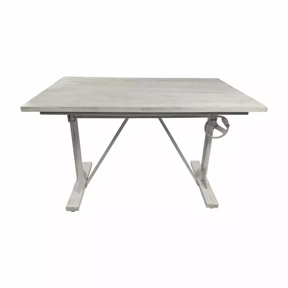 Carolina Classics Brio Adjustable Sit or Stand Desk Whitewash - Home Office Desk Carolina Classic Furniture