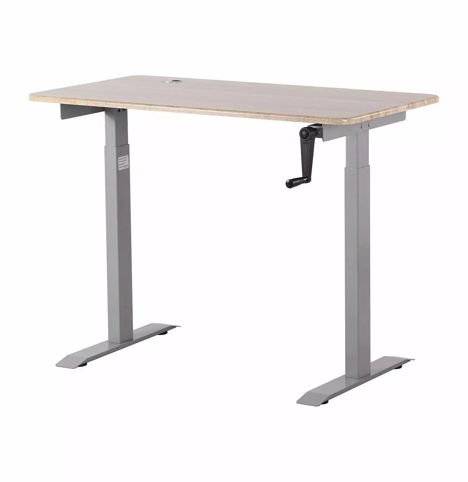 CodYinFI Crank Adjustable Height Standing Desk Antique Oak Top Grey Frame Home Office Table