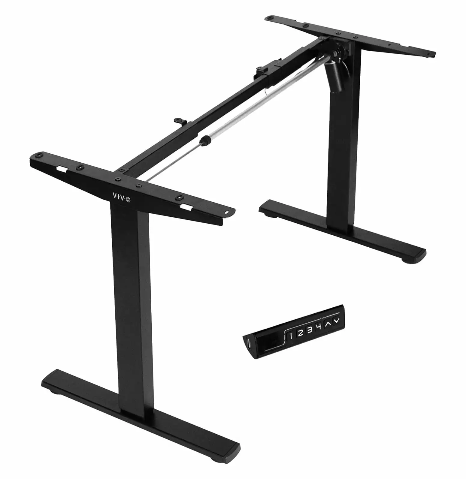 CodYinFI Electric Stand Up Desk Frame Workstation Single Motor Ergonomic Height Adjustable Base Memory Controller Black