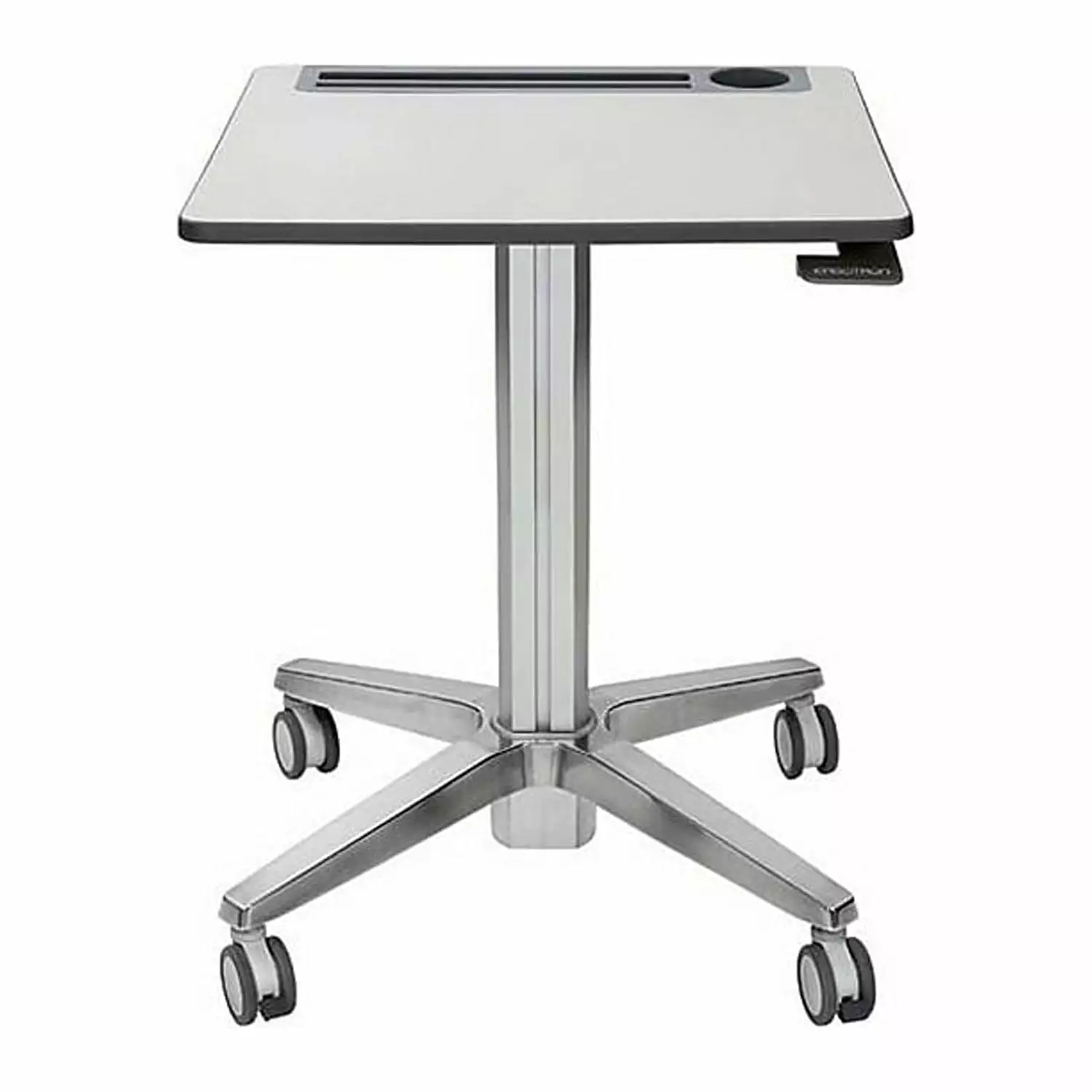 Ergotron LearnFit Short Sit Stand Desk Mobile Rectangular Gray Silver