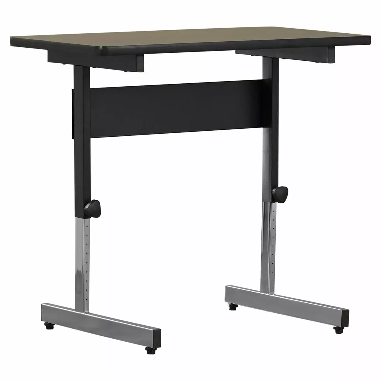 Adjustable Height Stand Up Desk Walnut Sitting and Standing Work Fast Furnishing