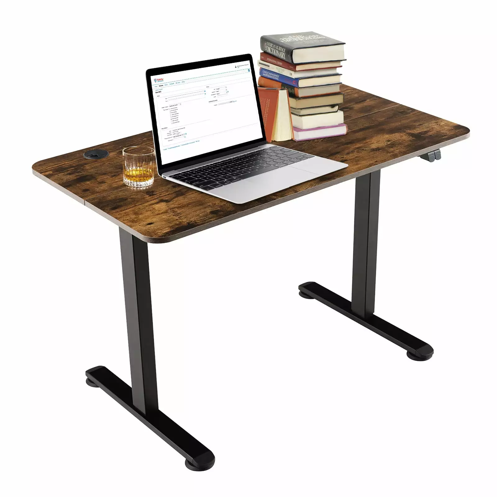 Fonirra 44 x 24 Electric Standing Desk Height Adjustable Sit Stand Desk Splice Board Rustic Brown
