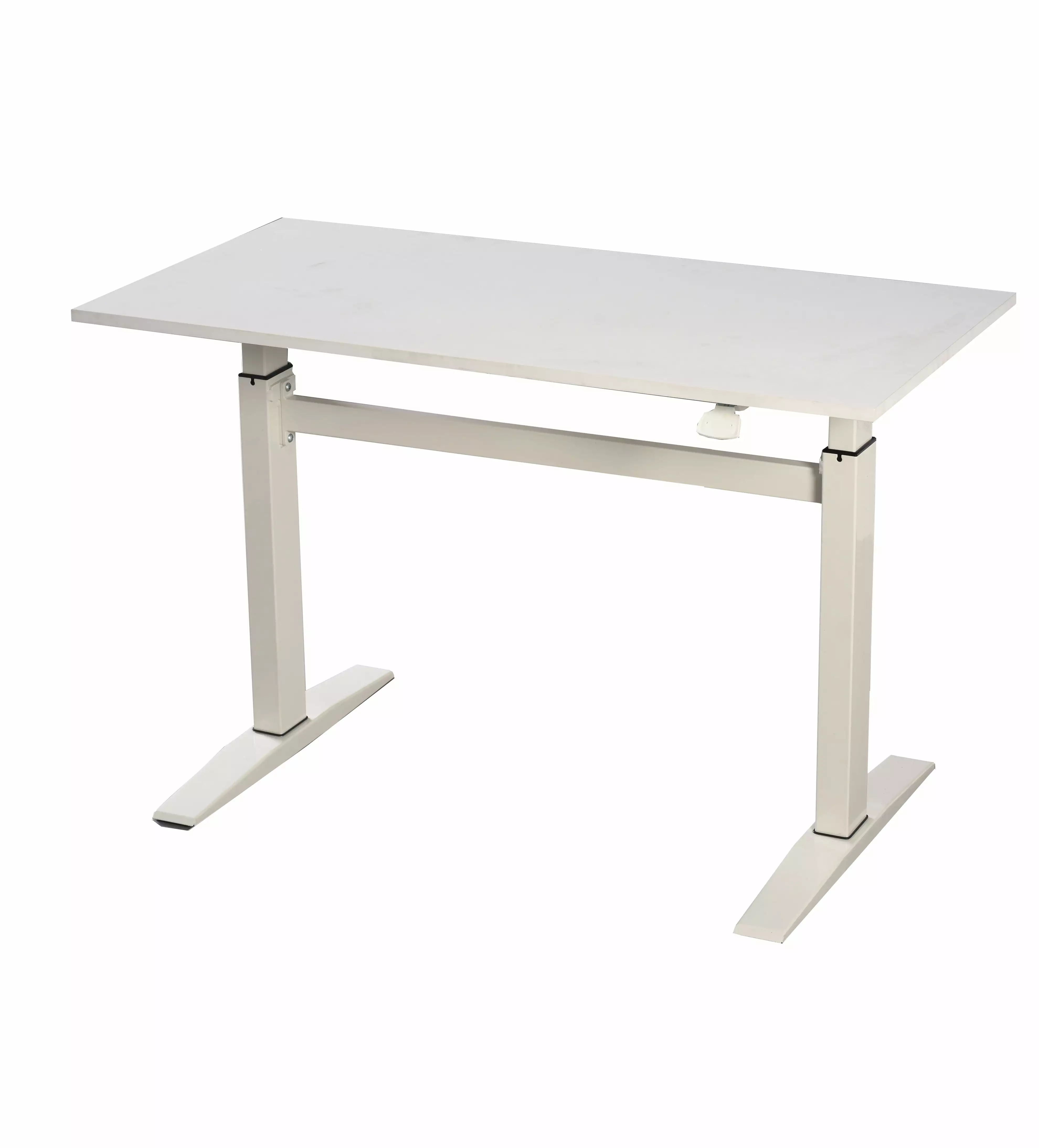 HOOPOOCOLOR 47 Tech Desk Standing and Adjustable Desk White Office Workstation
