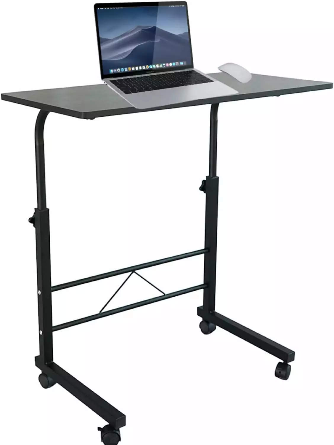 Small Standing Desk Height Adjustable Lockable Casters and Baffle Portable Small Spaces LIUNU