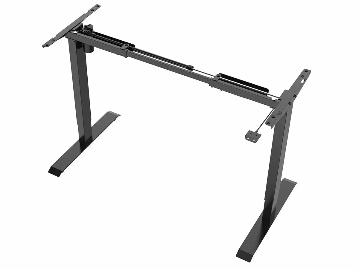 Monoprice Single Motor Sit Stand Desk 32.4x18.9 Inches Black Electric Adjustable Height Desk 154 lbs Capacity Workstream C...