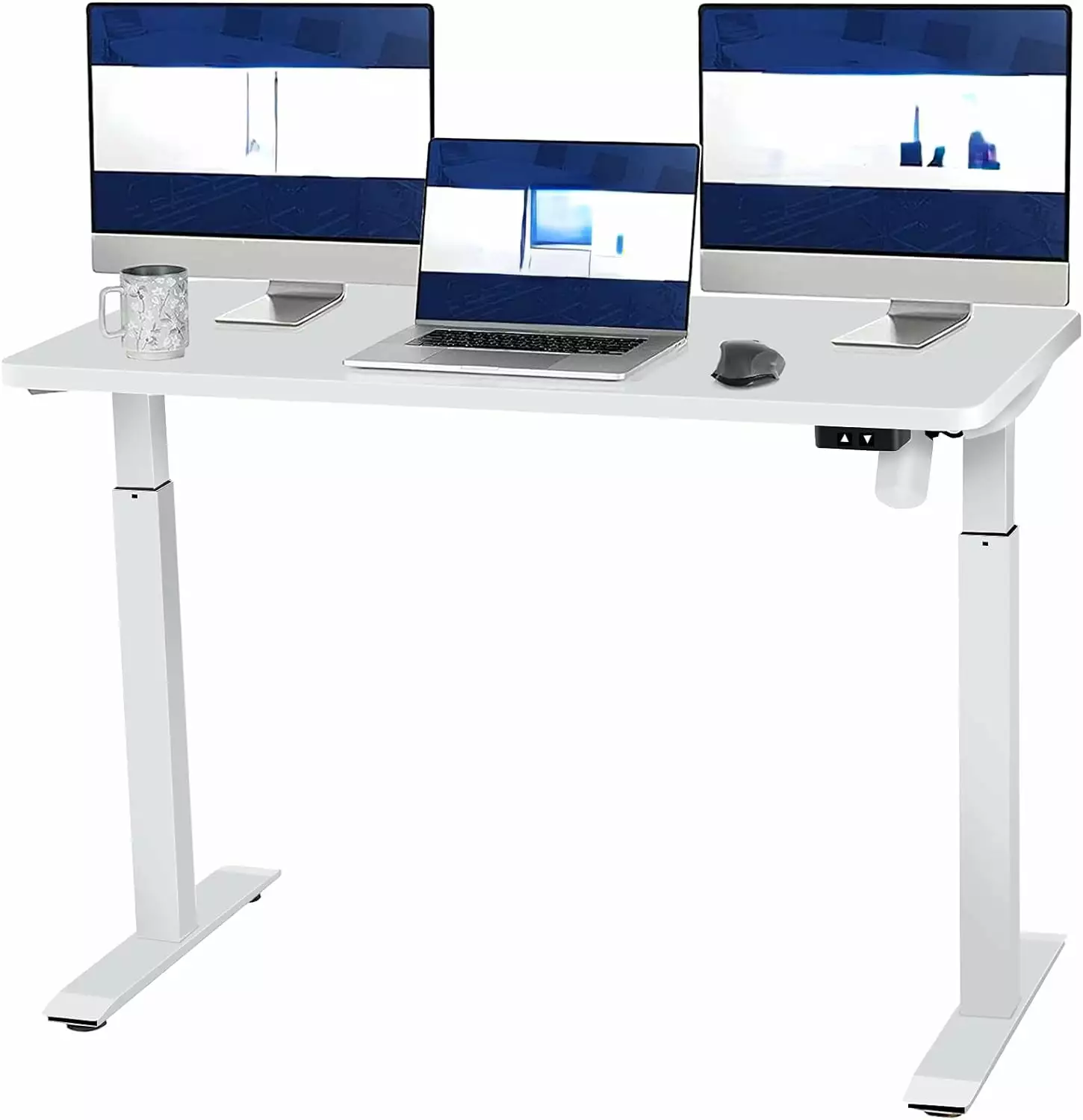 Whole Piece Electric Standing Desk 48 x 24 Inches Height Adjustable Sit Stand Desk Home Office White none