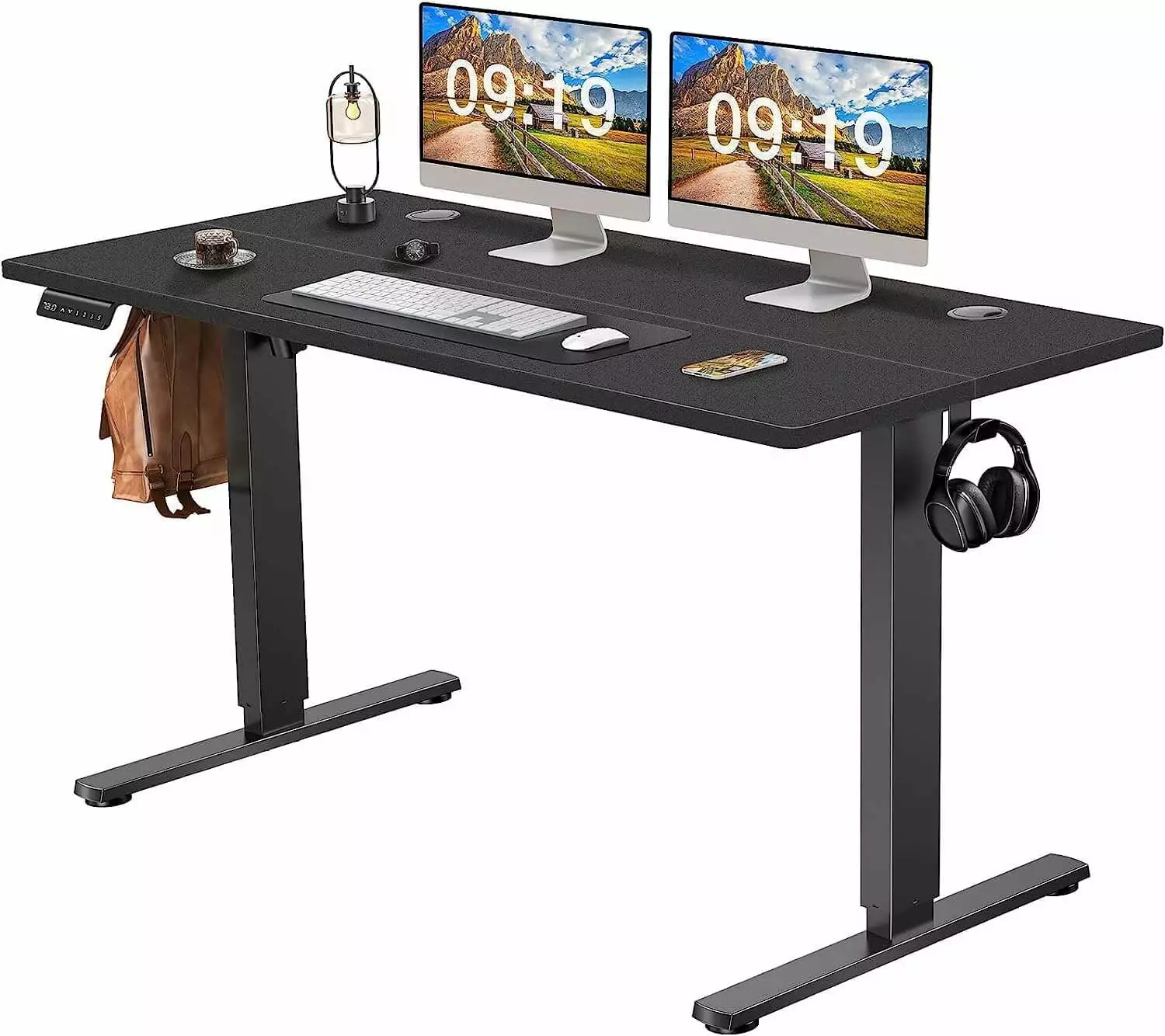Electric Height Adjustable Standing Desk Sit to Stand Ergonomic Computer Desk Black 55 x 24 SMHZ