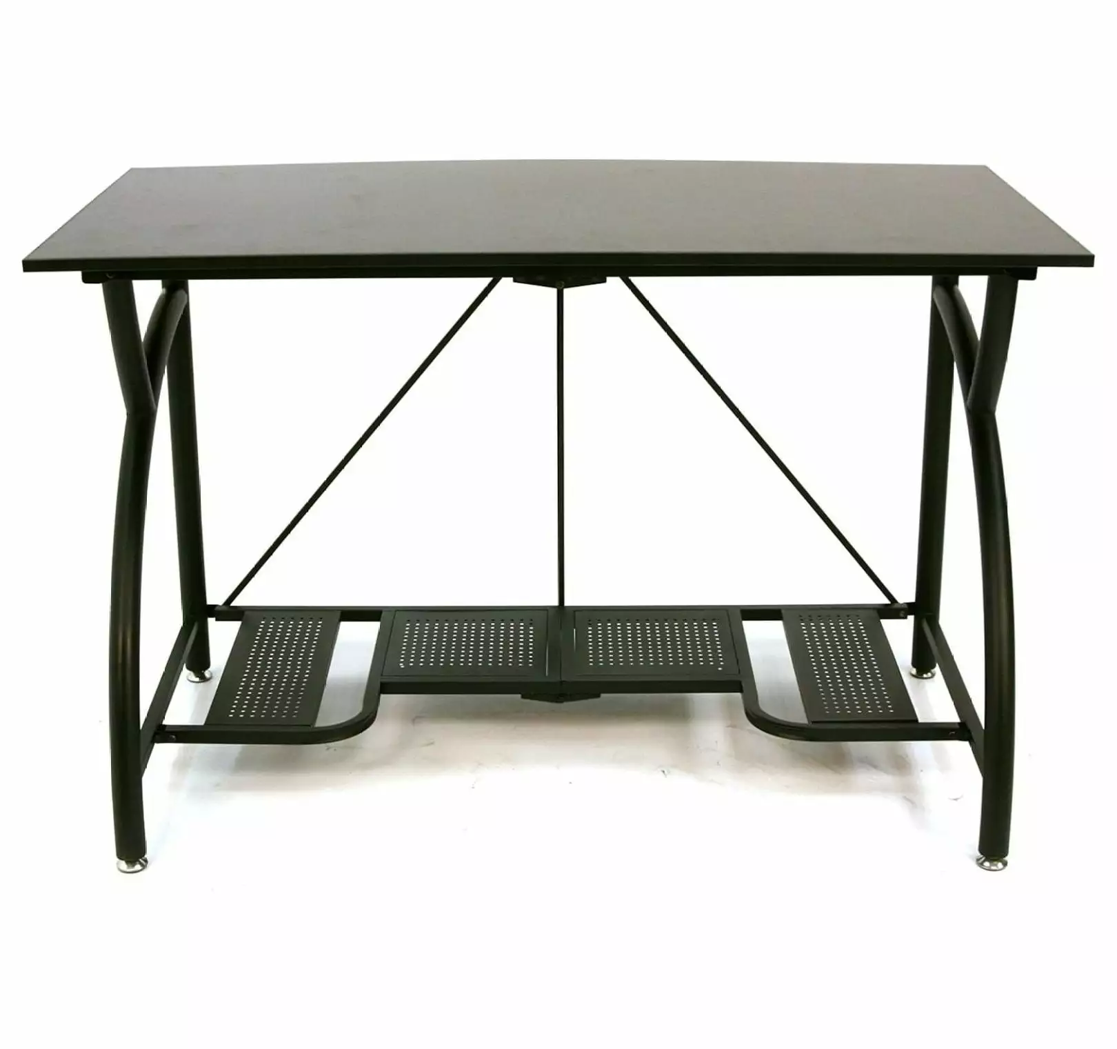 Superwum Multipurpose Adjustable Standing Desk Gaming Shelf - Black Computer Table