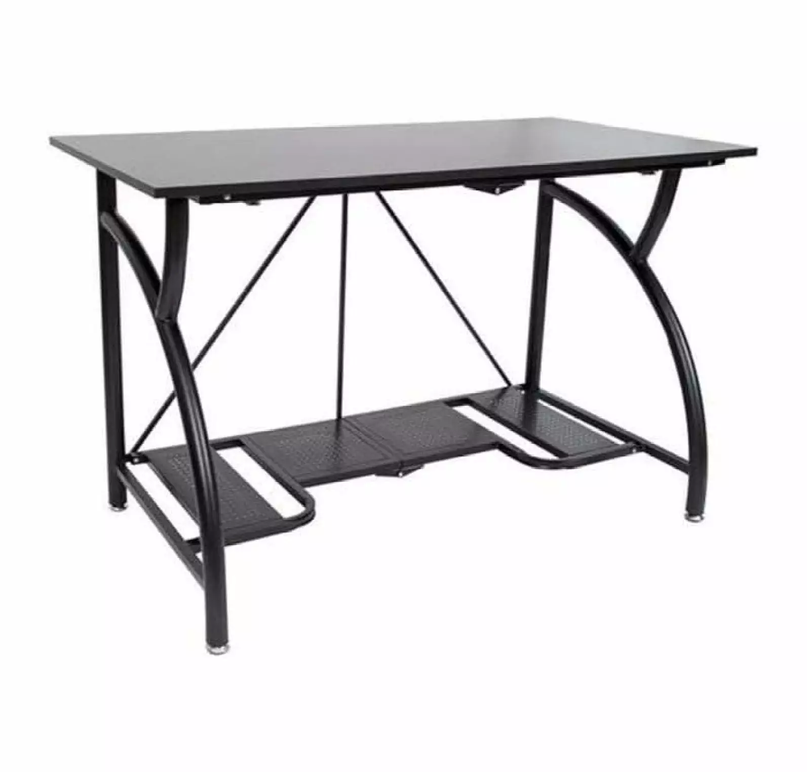 YANG97 Black Adjustable Standing Desk Computer Table Gaming Shelf