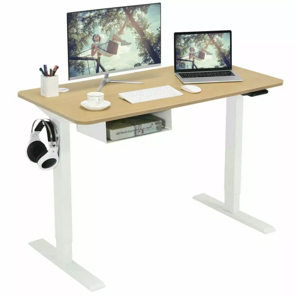YYAo Stand Up Desk Ergonomic Standing Workstation 48 Inches Electric Standing Adjustable Desk Control Panel and USB Port B...
