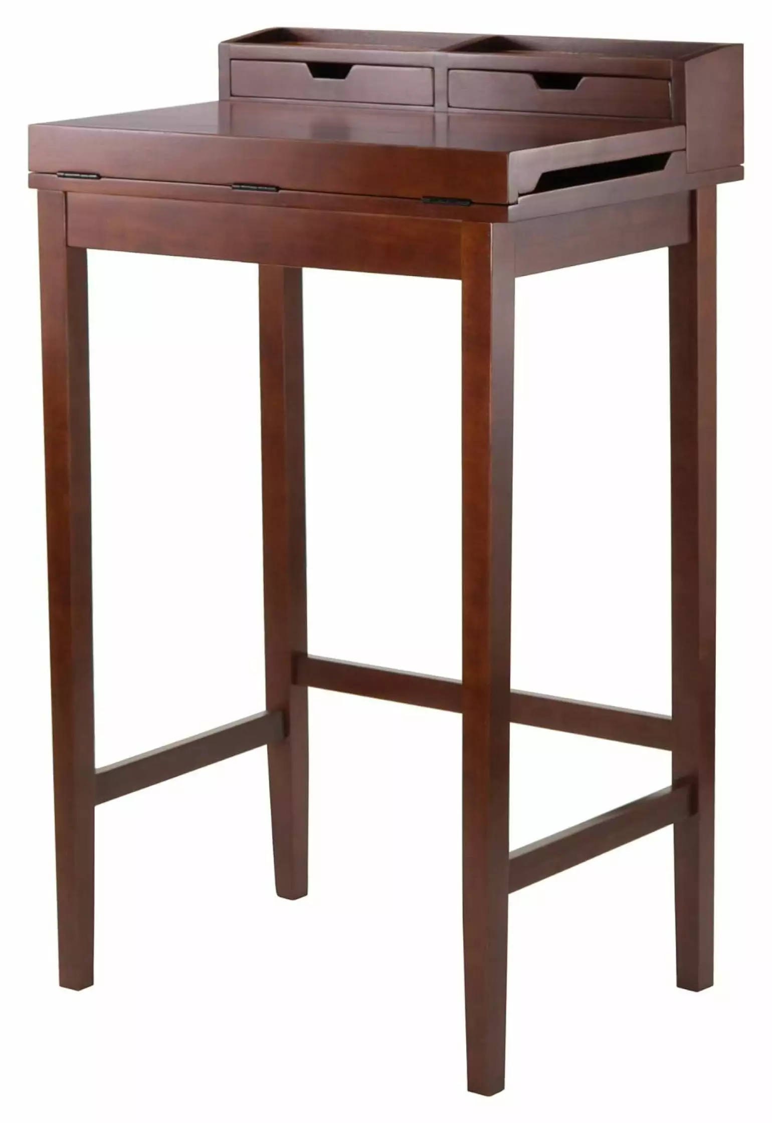 ZRQarq Walnut High Desk Writing Area and Hutch Home Office