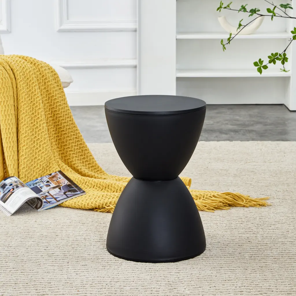 Black Prince Stool Side Table Indoor And Outdoor Black Plastic d-n furniture
