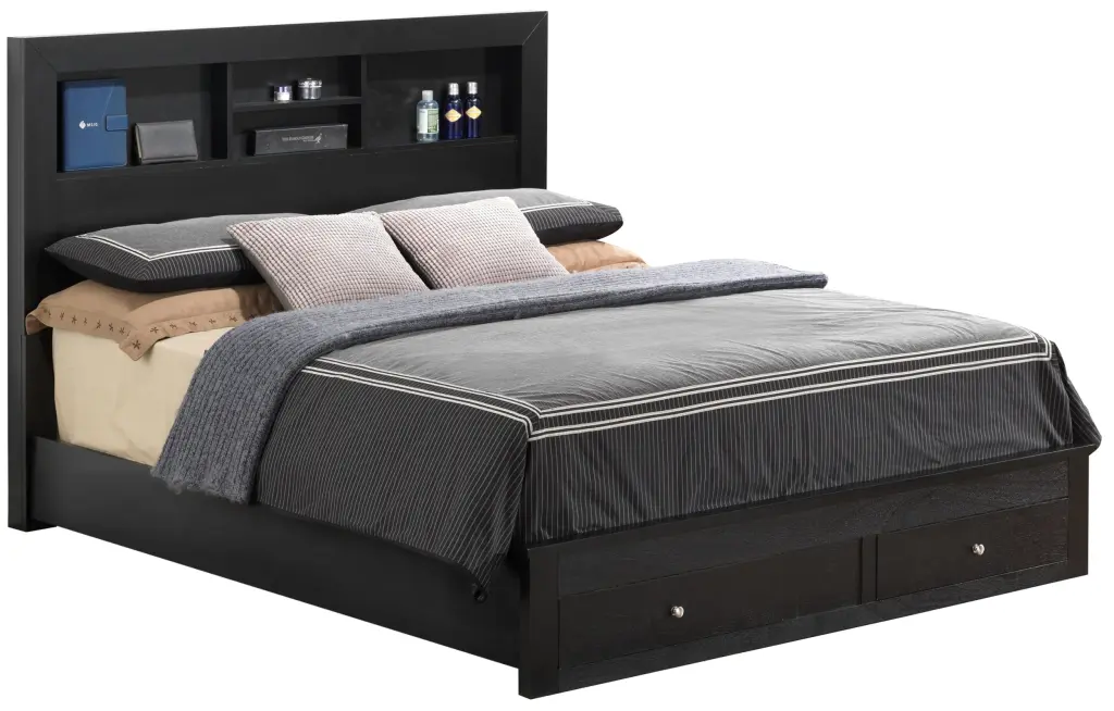 Burlington G2450D Fsb2 Full Storage Bed Black Box Spring Not Required glory furniture