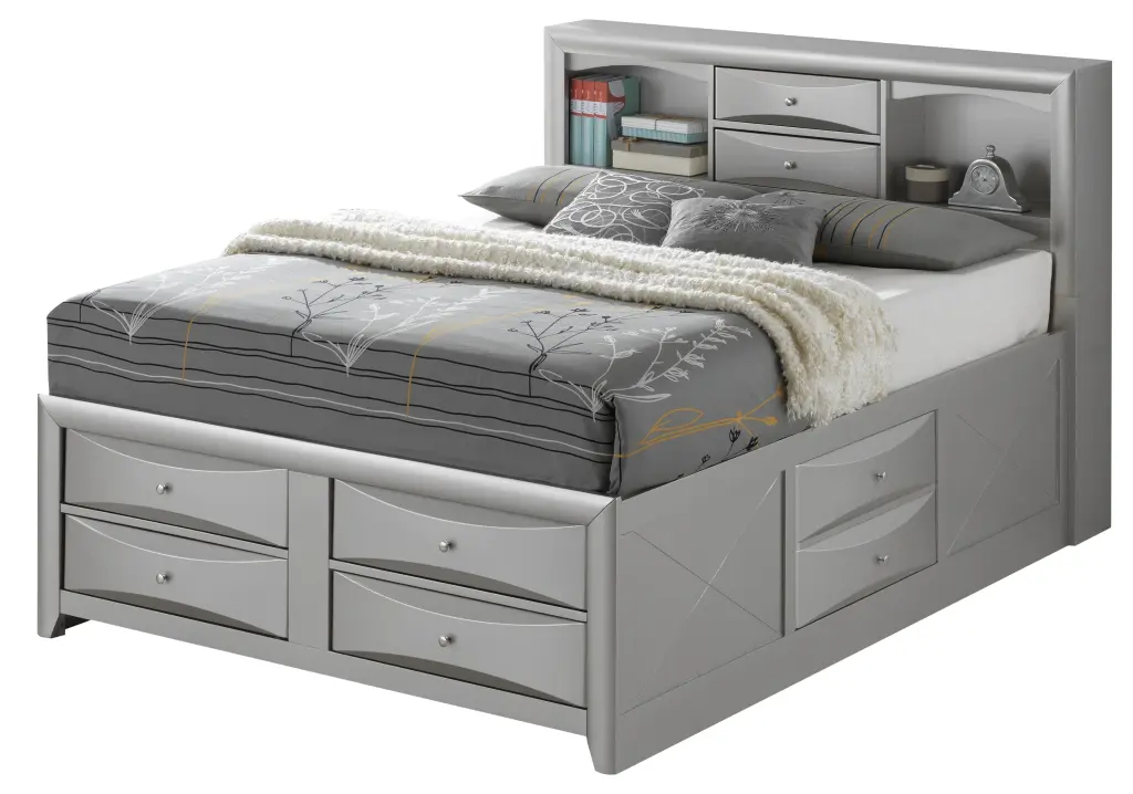 Marilla G1503G FSB3 Full Storage Bed Silver Champagne Particle Board glory furniture