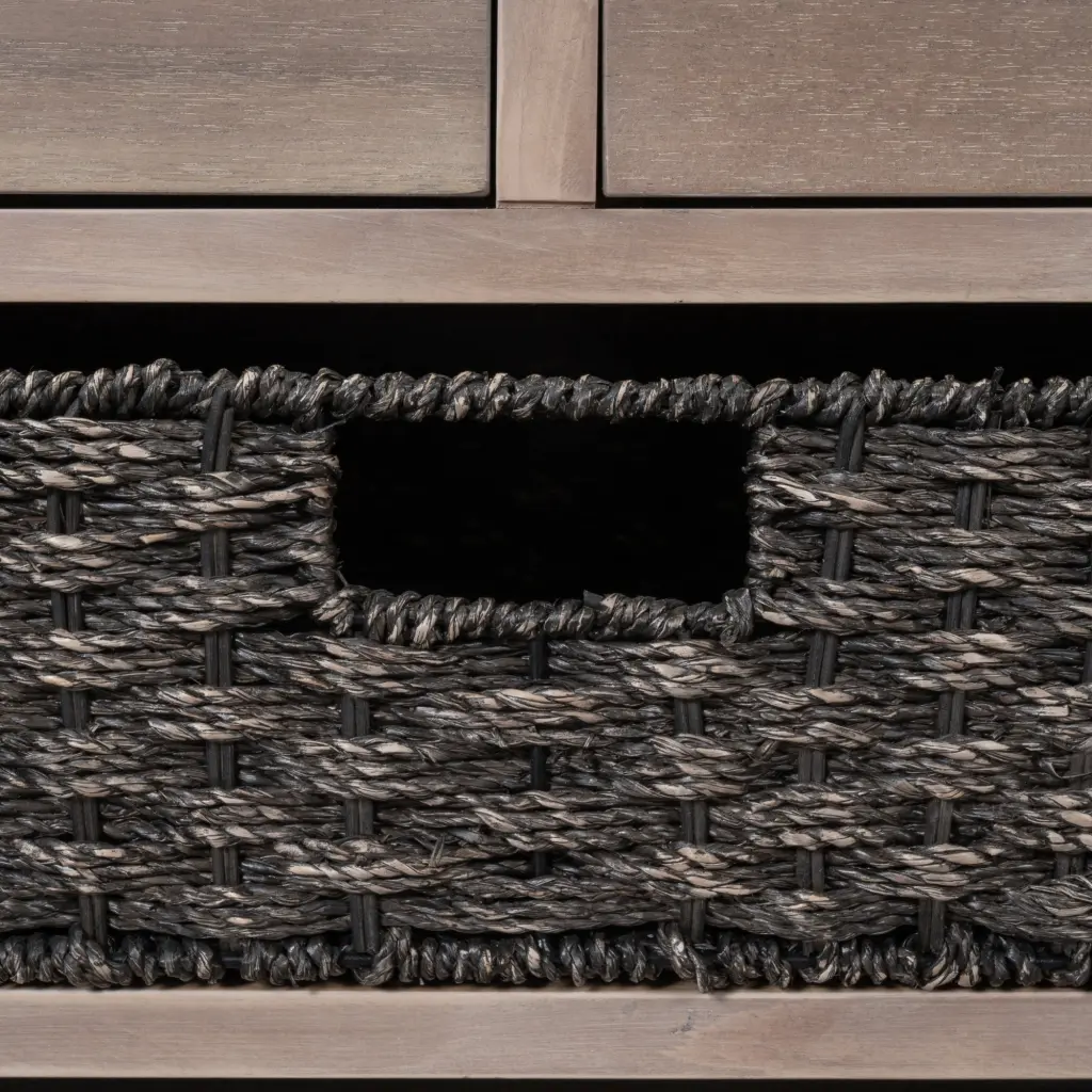 Storage Bench Removable Bin and 2 Drawers Fully Assembled Entryway trexm