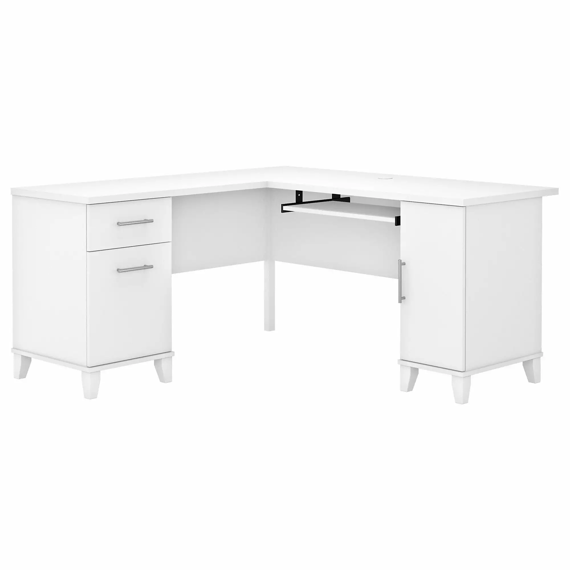 Bush Furniture Somerset 60 L Shaped Desk Storage White