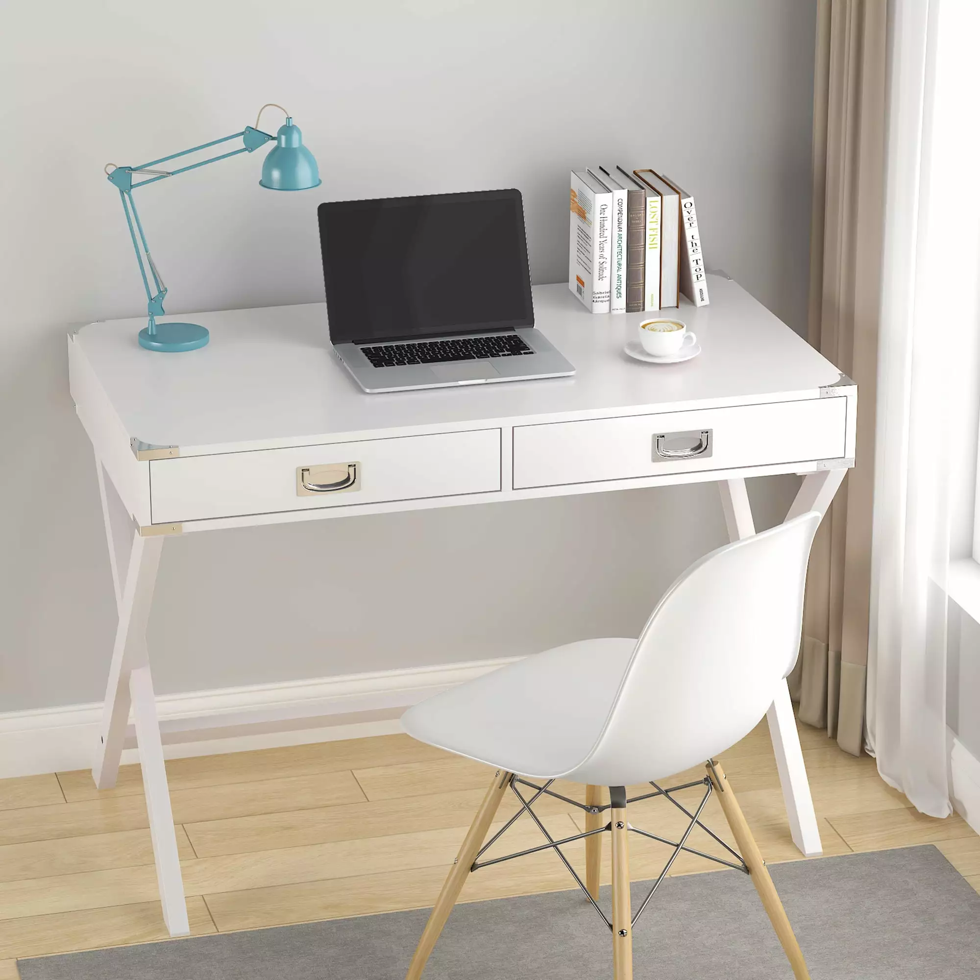 GeeHome Computer Desk Storage Solid Wood Desk Drawers Modern Study Table Home Office