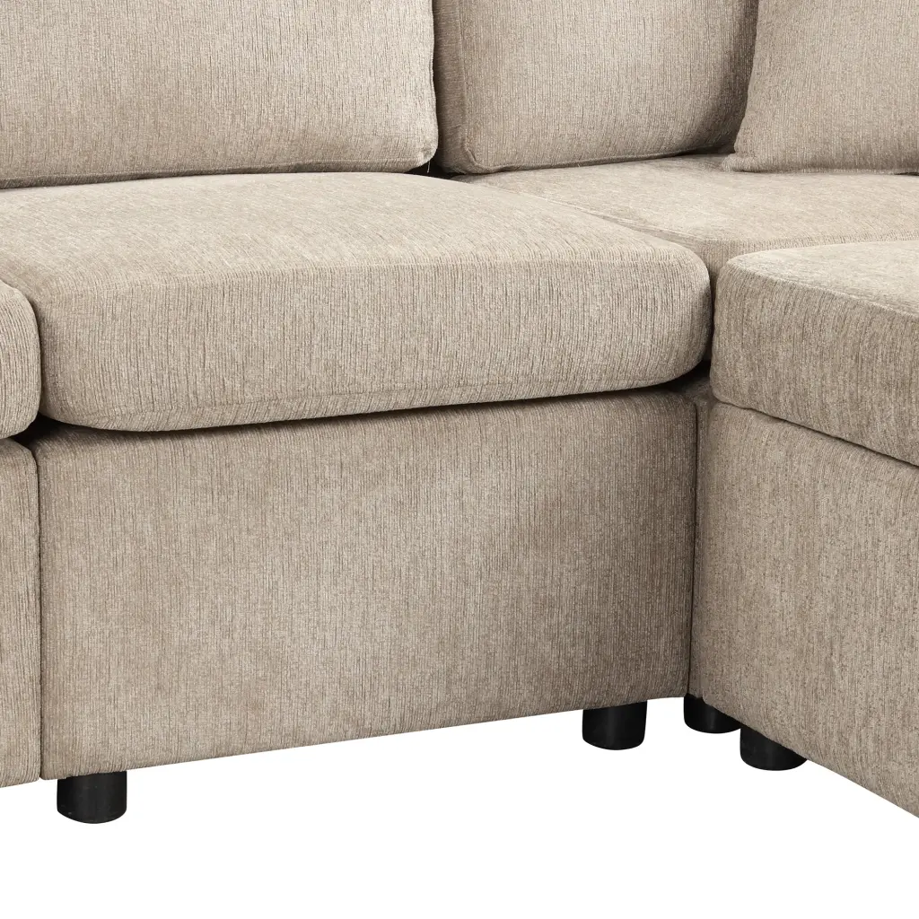 109.8 Inch Influenced Couch Sectional Sofa Storage Chaise and Cup Holder rnb