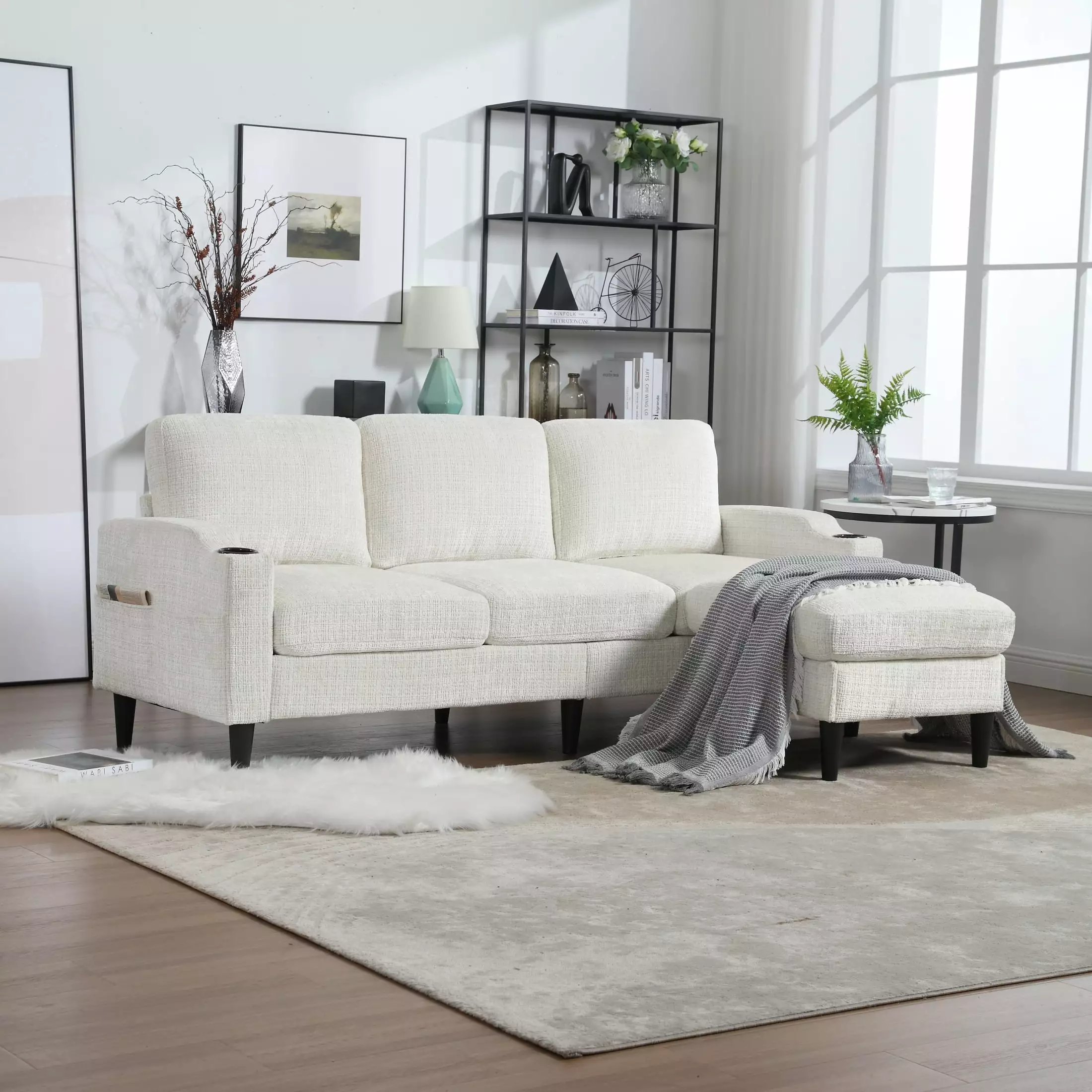 Miekor Furniture Storage Sofa Living Room Cozy Sectional Sofa W4US2735 Comfortable Lounge