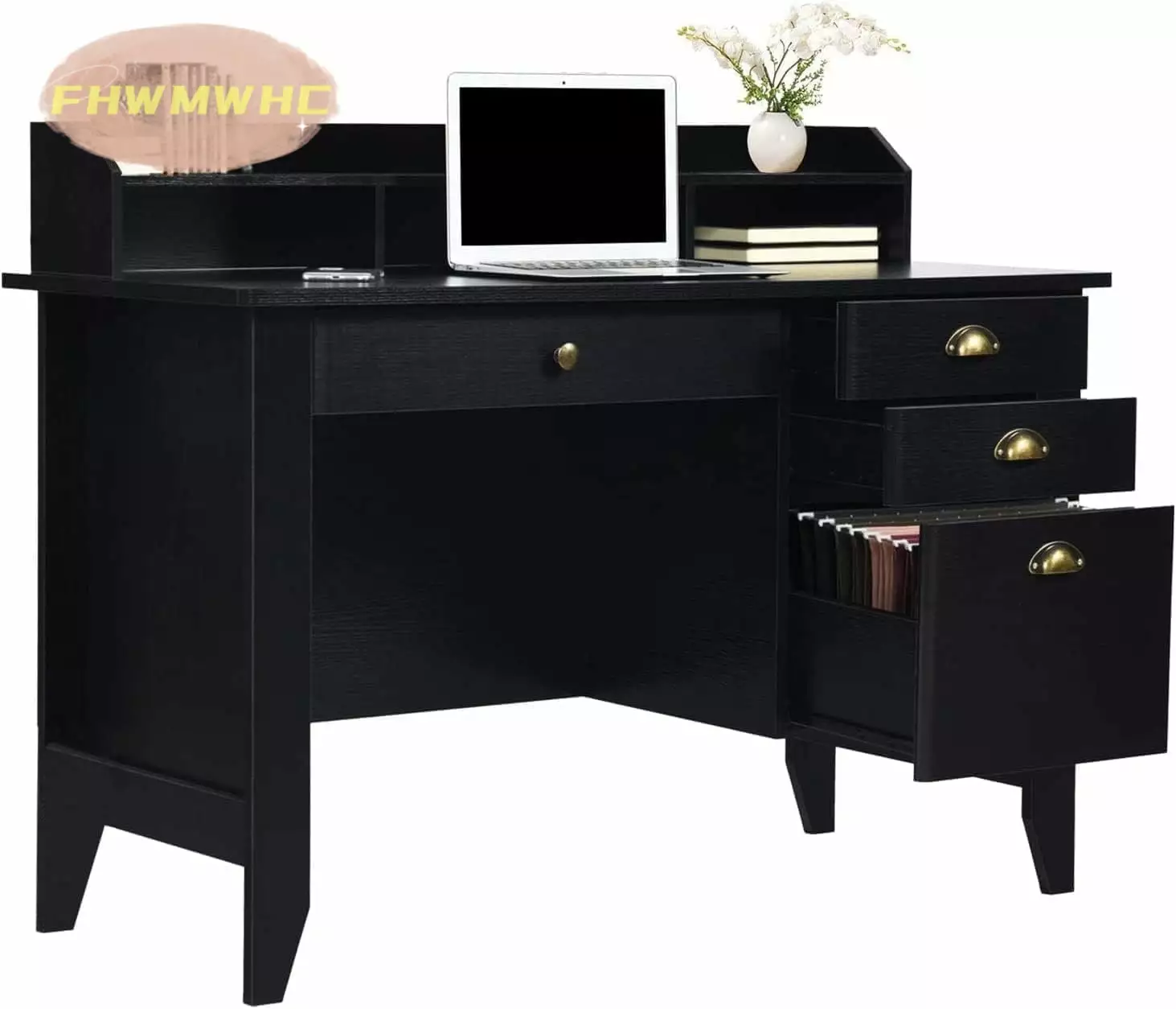 7-inch Computer Desk 4-Drawer Storage Cabinet and File Drawer Student Bedrooms FHWMWHC