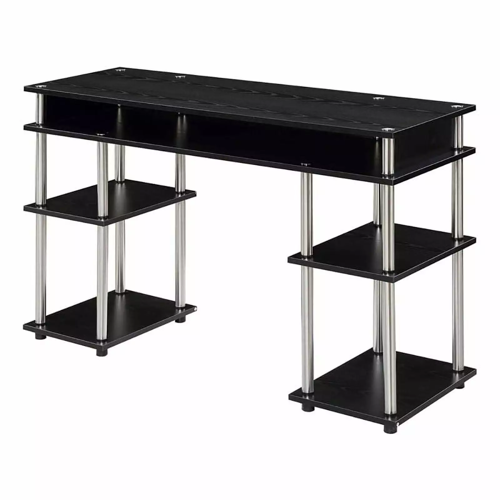 Kingfisher Lane Modern Wood/Metal No Tools Student Desk Black - Sturdy Study Table Home