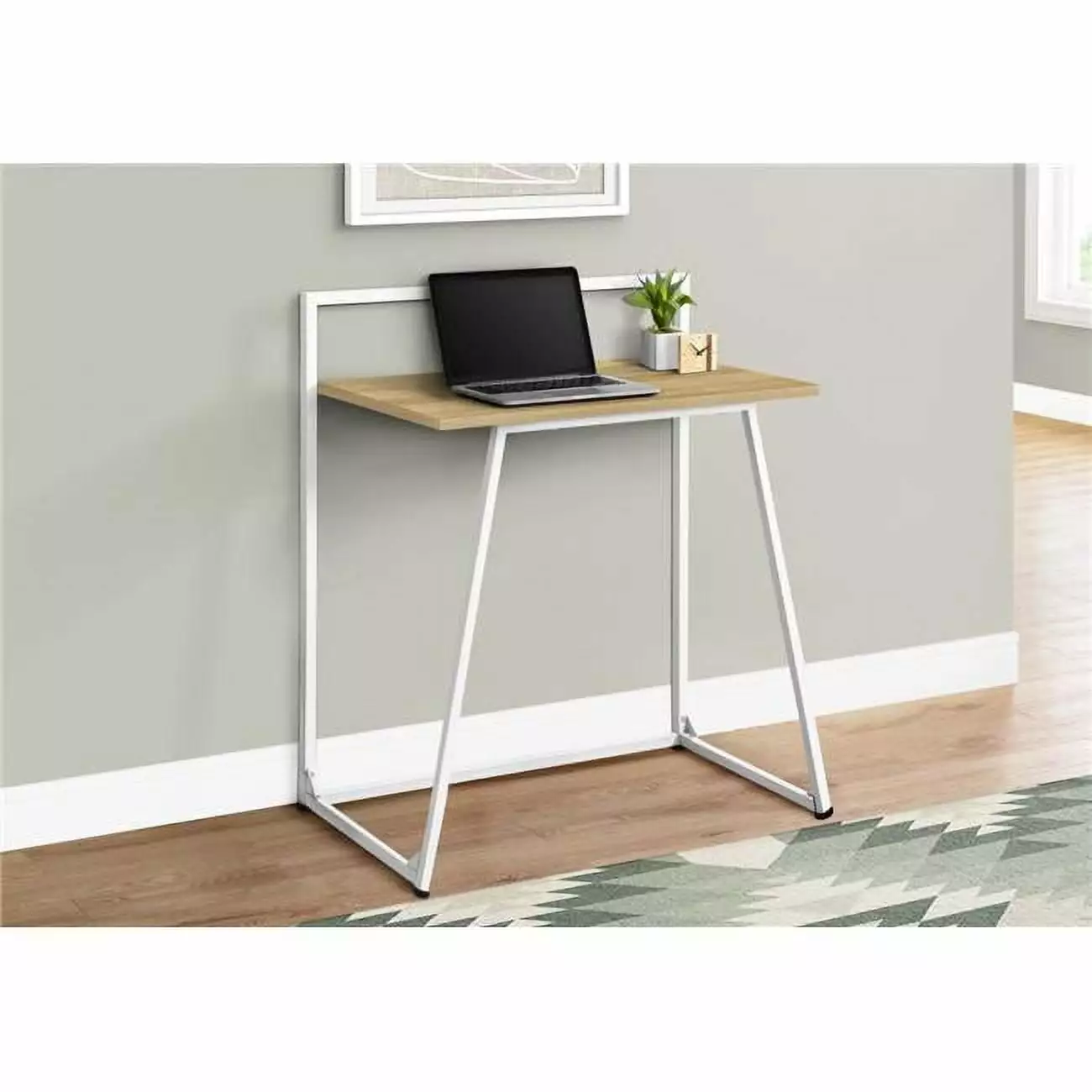30 Inch Metal Computer Desk Juvenile Natural and White Kids and Teens Daphne's Dinnette