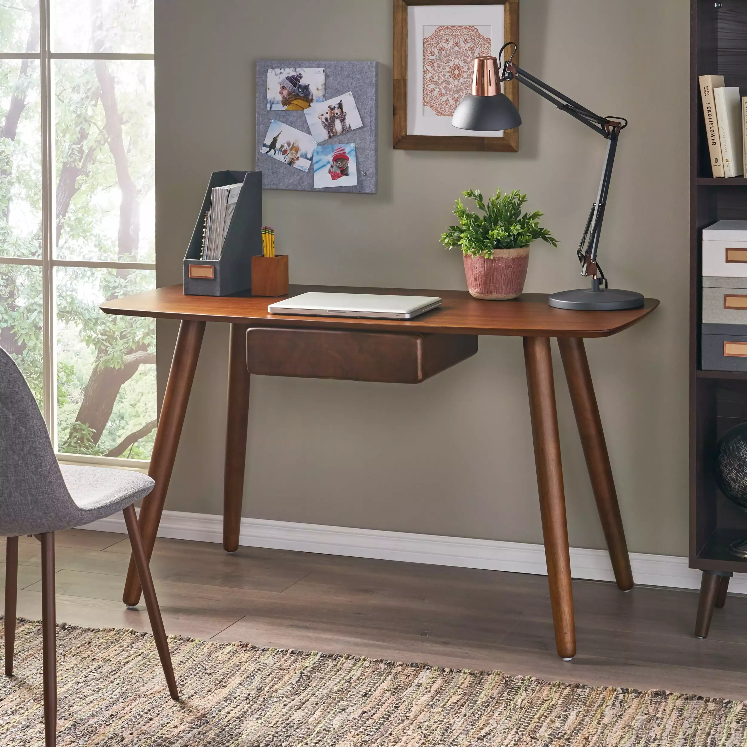 STUDY TABLE Walnut MDF Home Office Desk Modern Furniture SMHZ