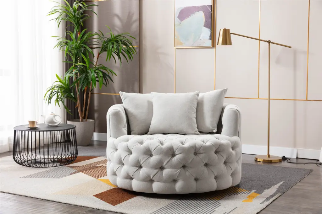 Coolmore Modern Akili Swivel Accent Chair Barrel Chair Hotel Living Room coolmore w-395