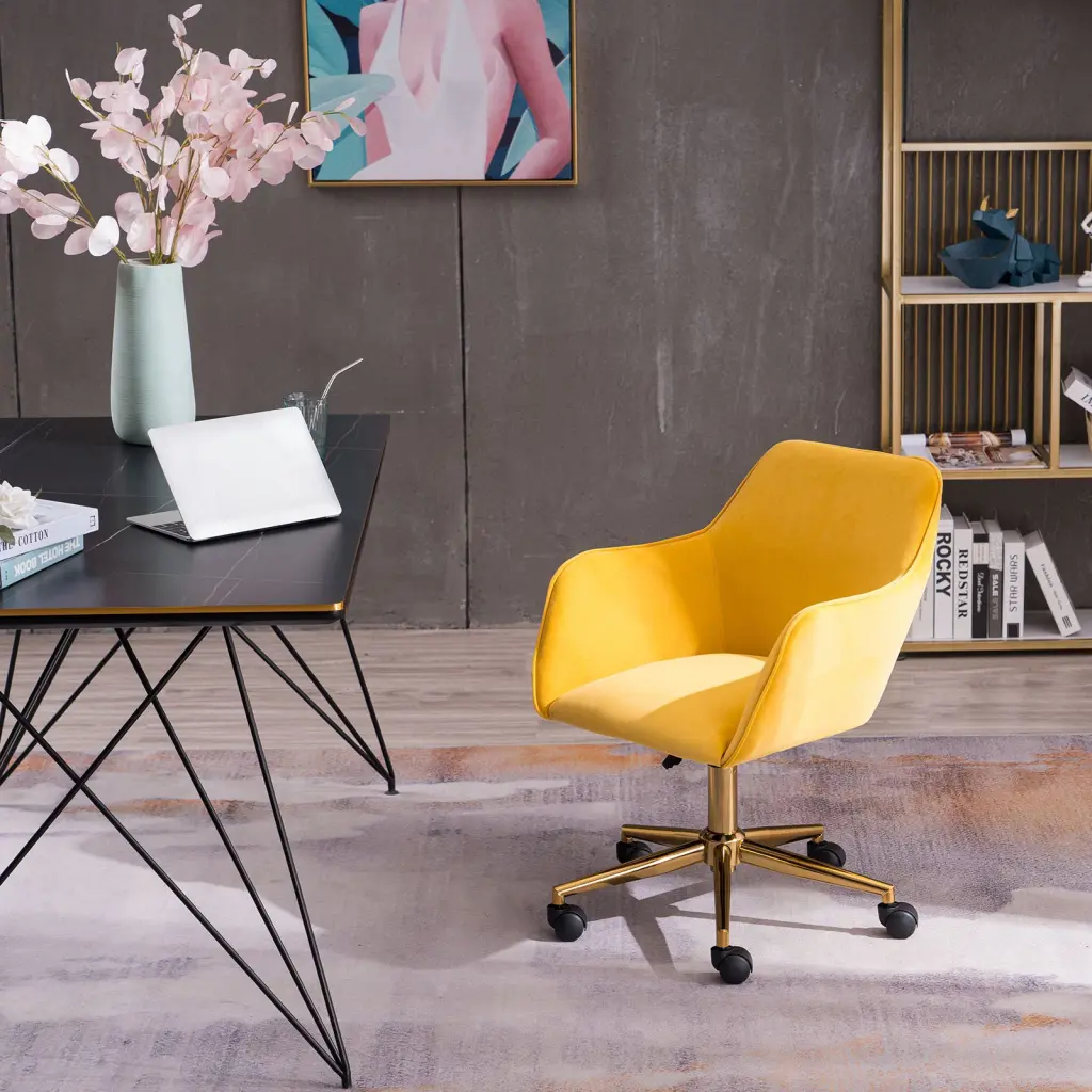 Modern Velvet Fabric Adjustable Height 360 Revolving Office Chair dg collection
