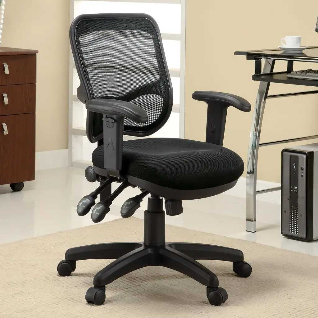 Black Swivel Office Chair Armrest Contemporary Modern furniture max